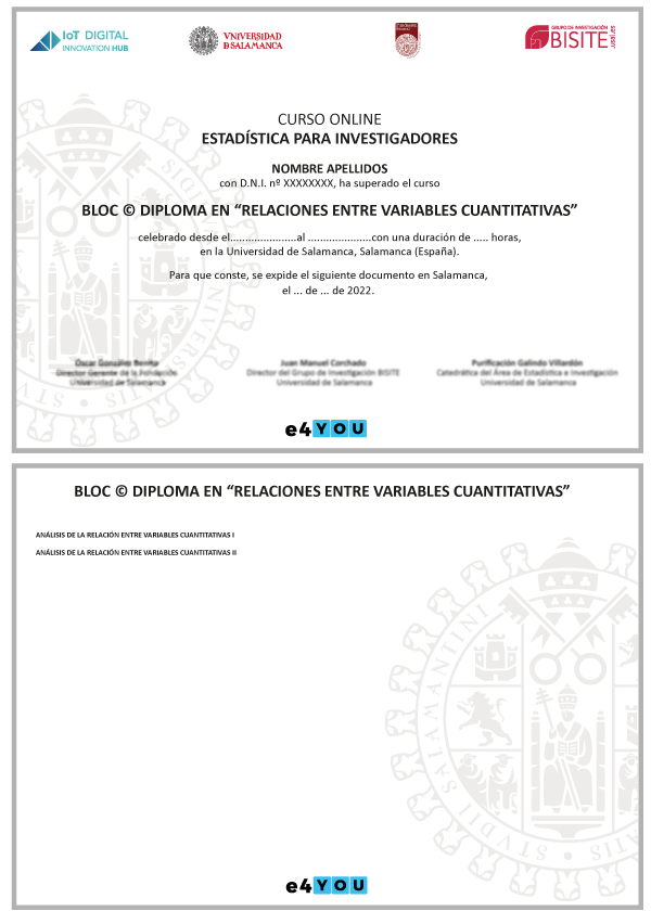 Diploma en “Relaciones entre Variables Cuantitativas”